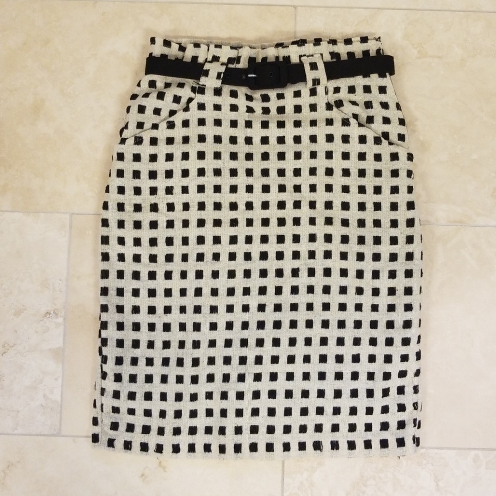 Eva Franco High Waisted Belted Skirt, Size 0